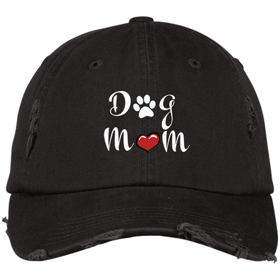 dog mom distressed baseball hat
