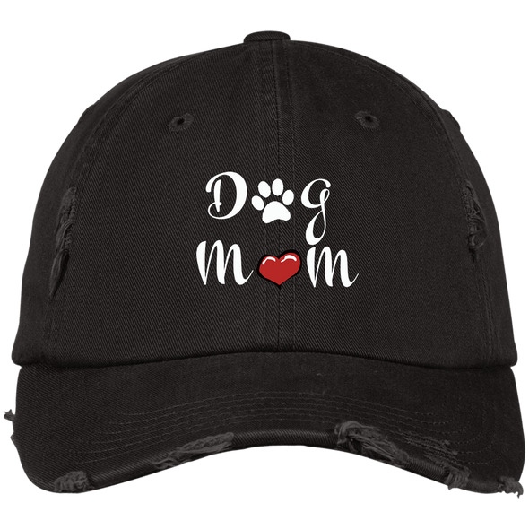 dog mom distressed baseball hat