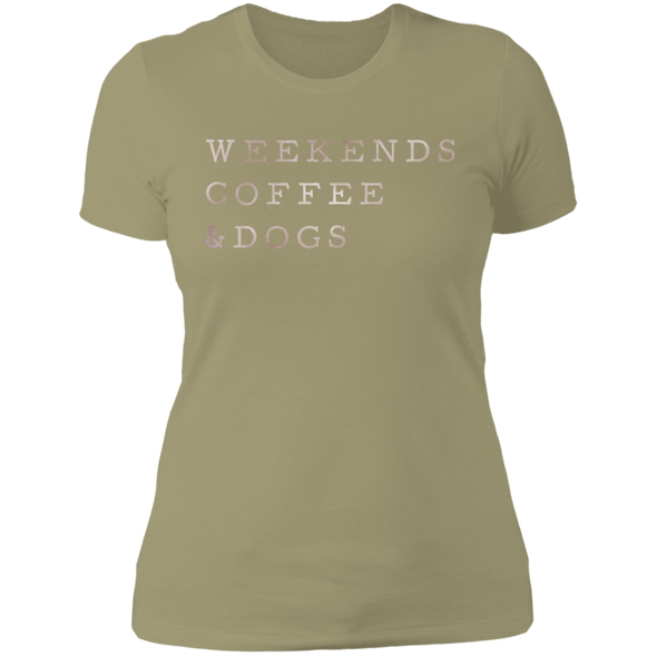 Weekends, Coffee & Dogs ladies tshirt