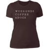 Weekends, Coffee & Dogs ladies tshirt