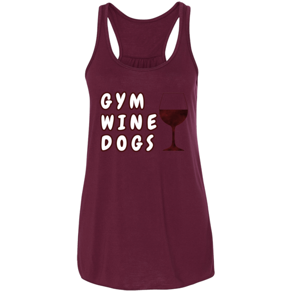 gym wine dogs racerback tank