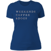 Weekends, Coffee & Dogs ladies tshirt