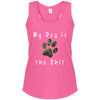 my dog is the shit tank top in pink