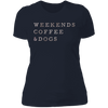 Weekends, Coffee & Dogs ladies tshirt