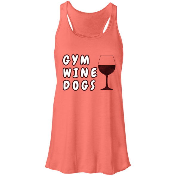 gym wine dogs racerback tank
