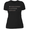 Weekends, Coffee & Dogs ladies tshirt
