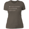 Weekends, Coffee & Dogs ladies tshirt