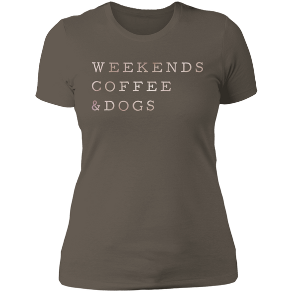 Weekends, Coffee & Dogs ladies tshirt