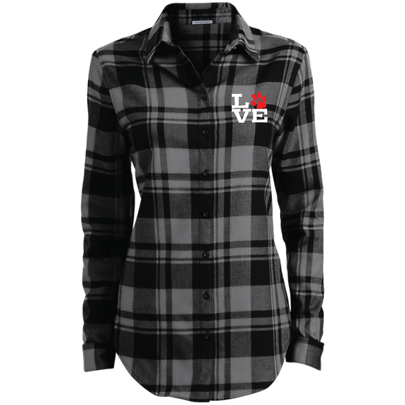 love dog paw flannel tunic