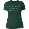 Weekends, Coffee & Dogs ladies tshirt