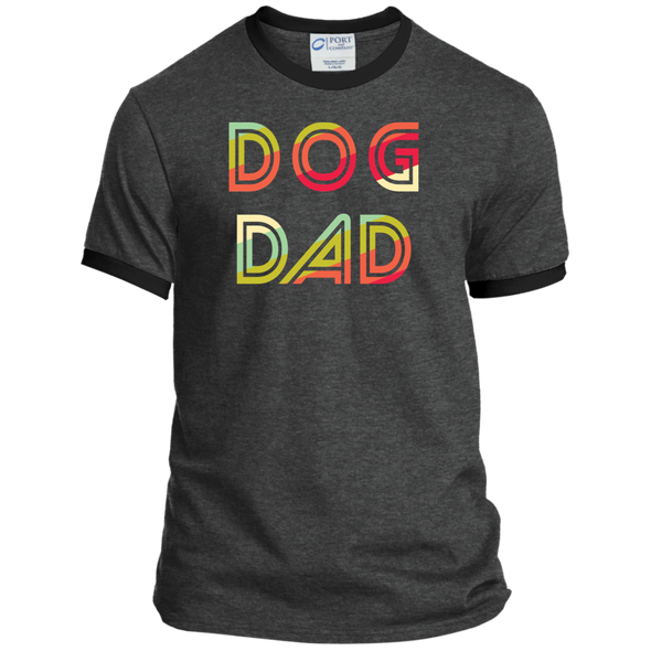 dog dad ringer retro tshirt
