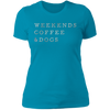 Weekends, Coffee & Dogs ladies tshirt
