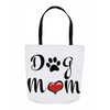 dog mom black tote bag