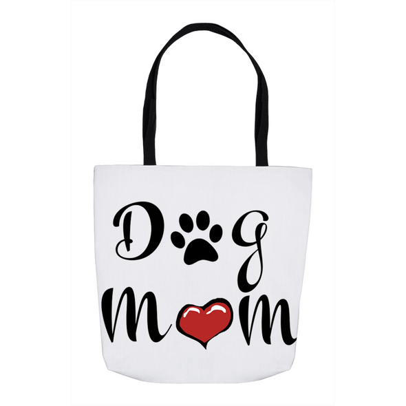 dog mom black tote bag