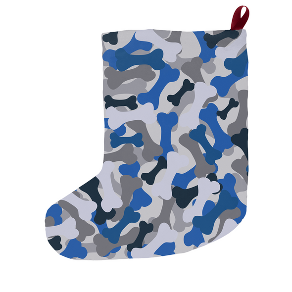 blue camo christmas dog stocking