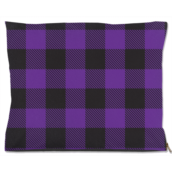 buffalo plaid purple dog bed