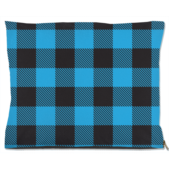 buffalo plaid blue dog bed