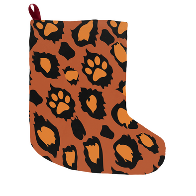 leopard print christmas dog stocking