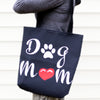 dog mom black tote bag