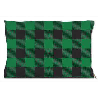 buffalo plaid green dog bed