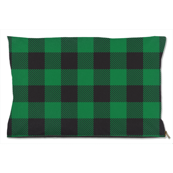 buffalo plaid green dog bed