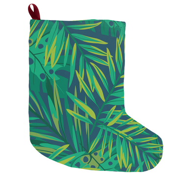 christmas dog stocking tropical pattern