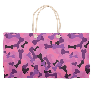 pink camo weekender tote