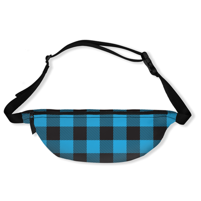 buffalo plaid blue fanny pack