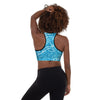 blue padded sports bra