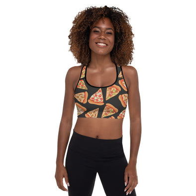 pizza lover padded sports bra