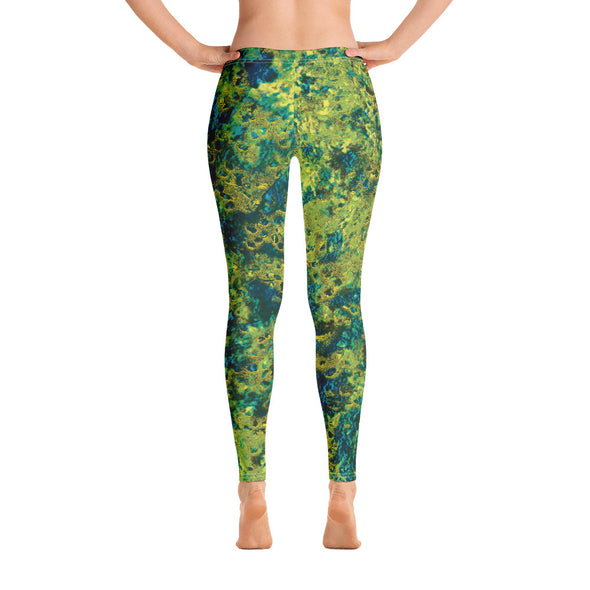 green abstract leggings