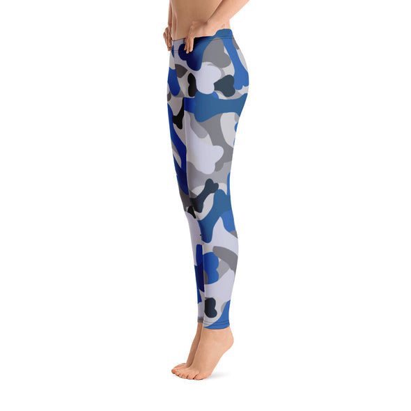 blue camo leggings