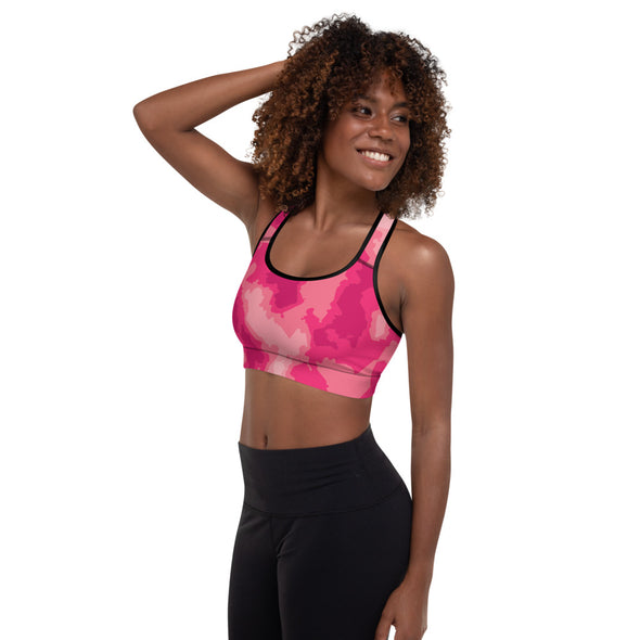 pink padded sports bra