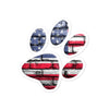 american flag paw print sticker