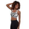 zebra print padded sports bra