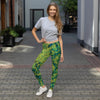 green abstract leggings