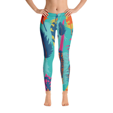 feather pattern leggings