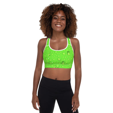 lime green padded sports bra