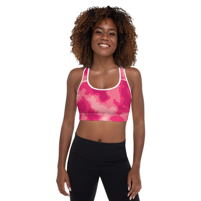 pink padded sports bra