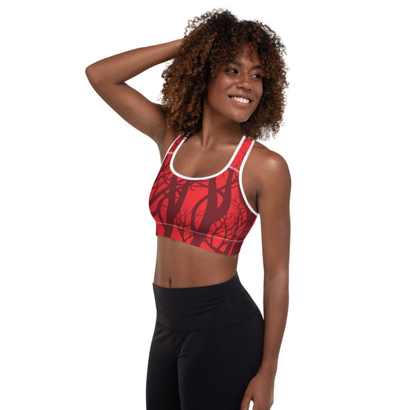 cherry bomb red padded sports bra