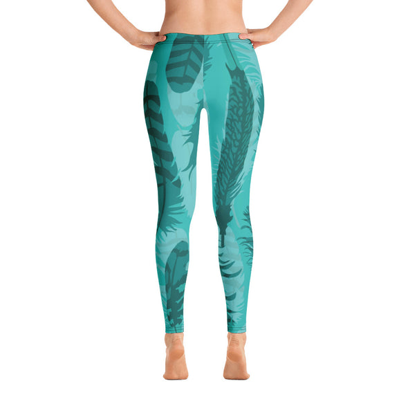 feather pattern leggings