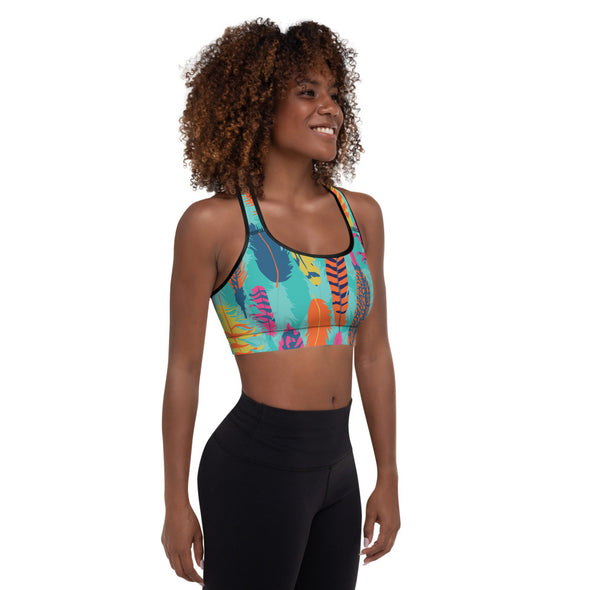 feathers padded sports bra
