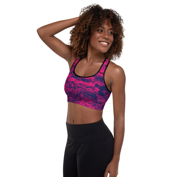 pink padded sports bra