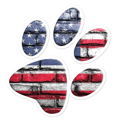 american flag paw print sticker