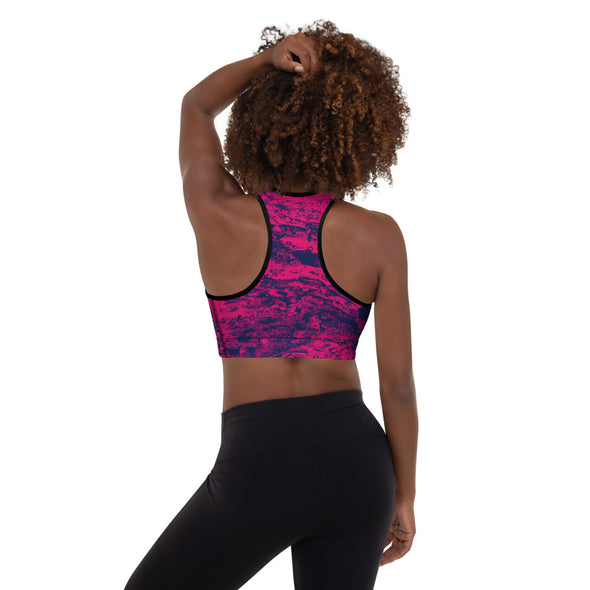 pink padded sports bra
