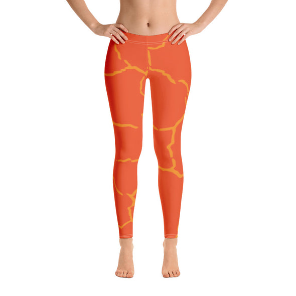 orangle crackle leggings