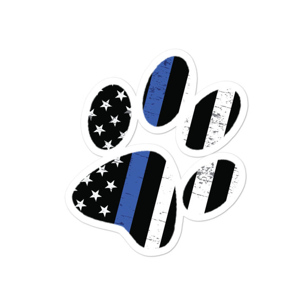 thin blue line dog paw sticker