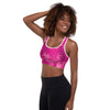 pink padded sports bra