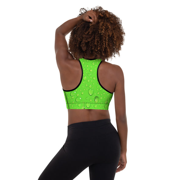 lime green padded sports bra