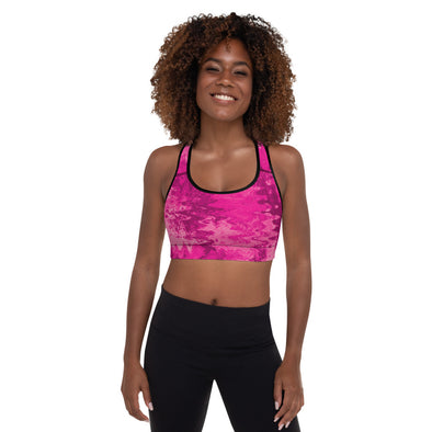 pink padded sports bra